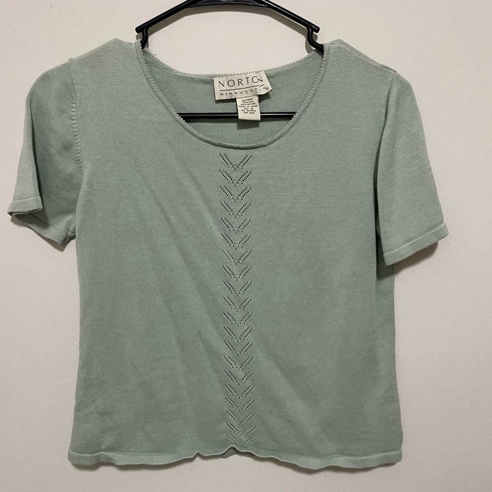 Women's Silk Vintage Mint Green Top